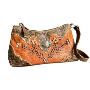 American West Brown and Tan Hobo Bag